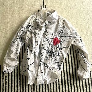 Black and white button down